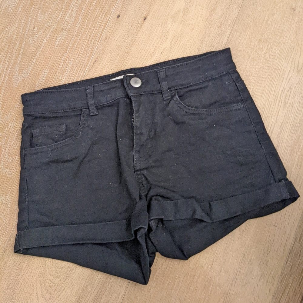 Black high waisted booty shorts